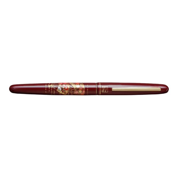 Wancher x Kuretake Kindai Maki-e Mari Senmen Fountain Pen - Red GT Online Hot Sale